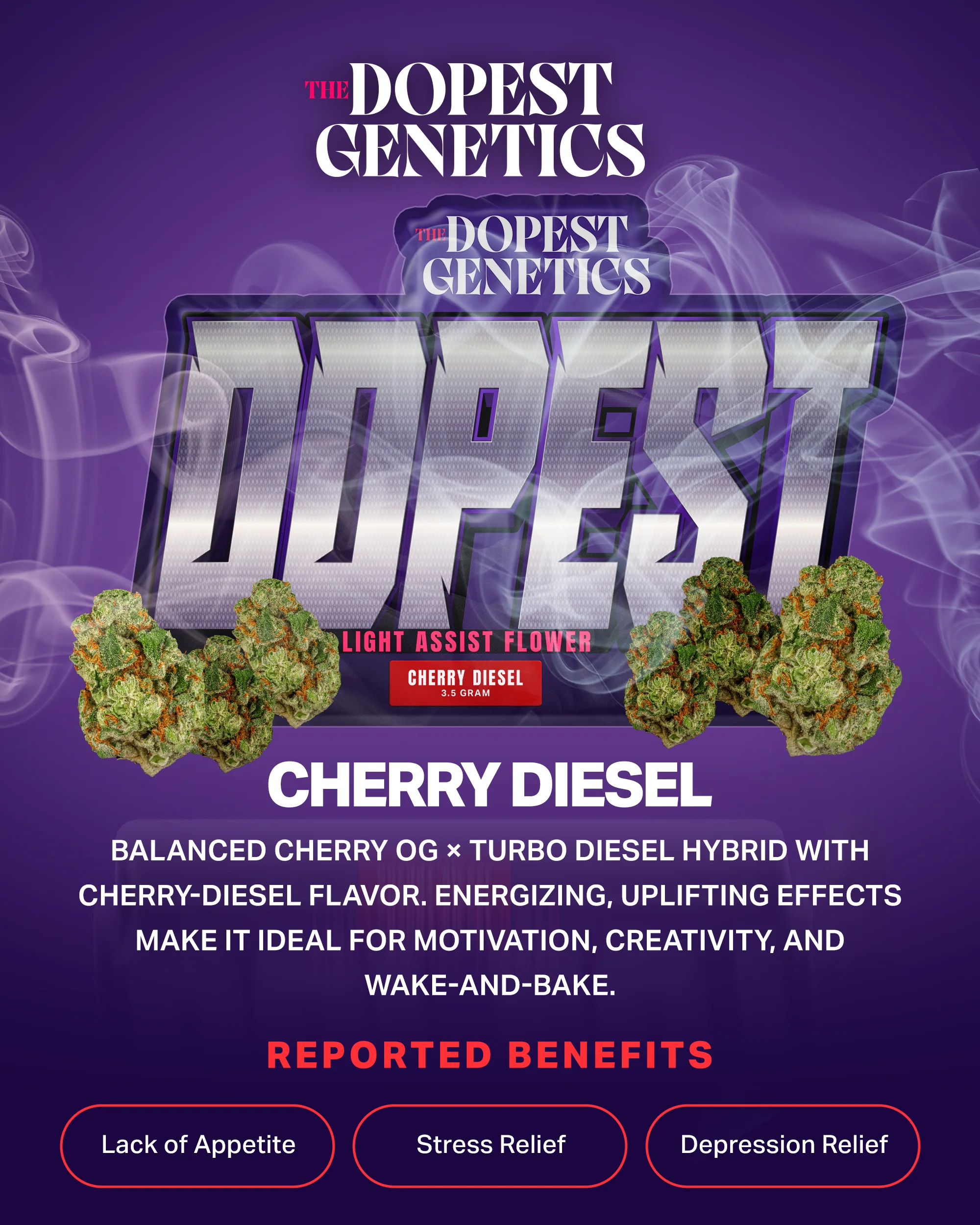 Premium Cherry Diesel Hybrid Flower - Image 3