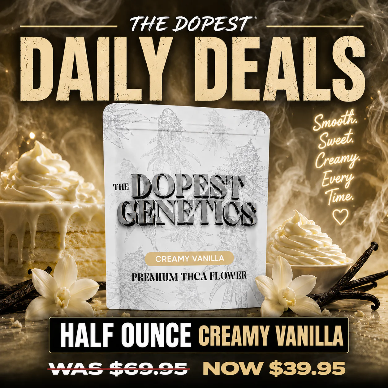 Premium Light-assist Creamy Vanilla Hybrid Flower 14 grams Bigs
