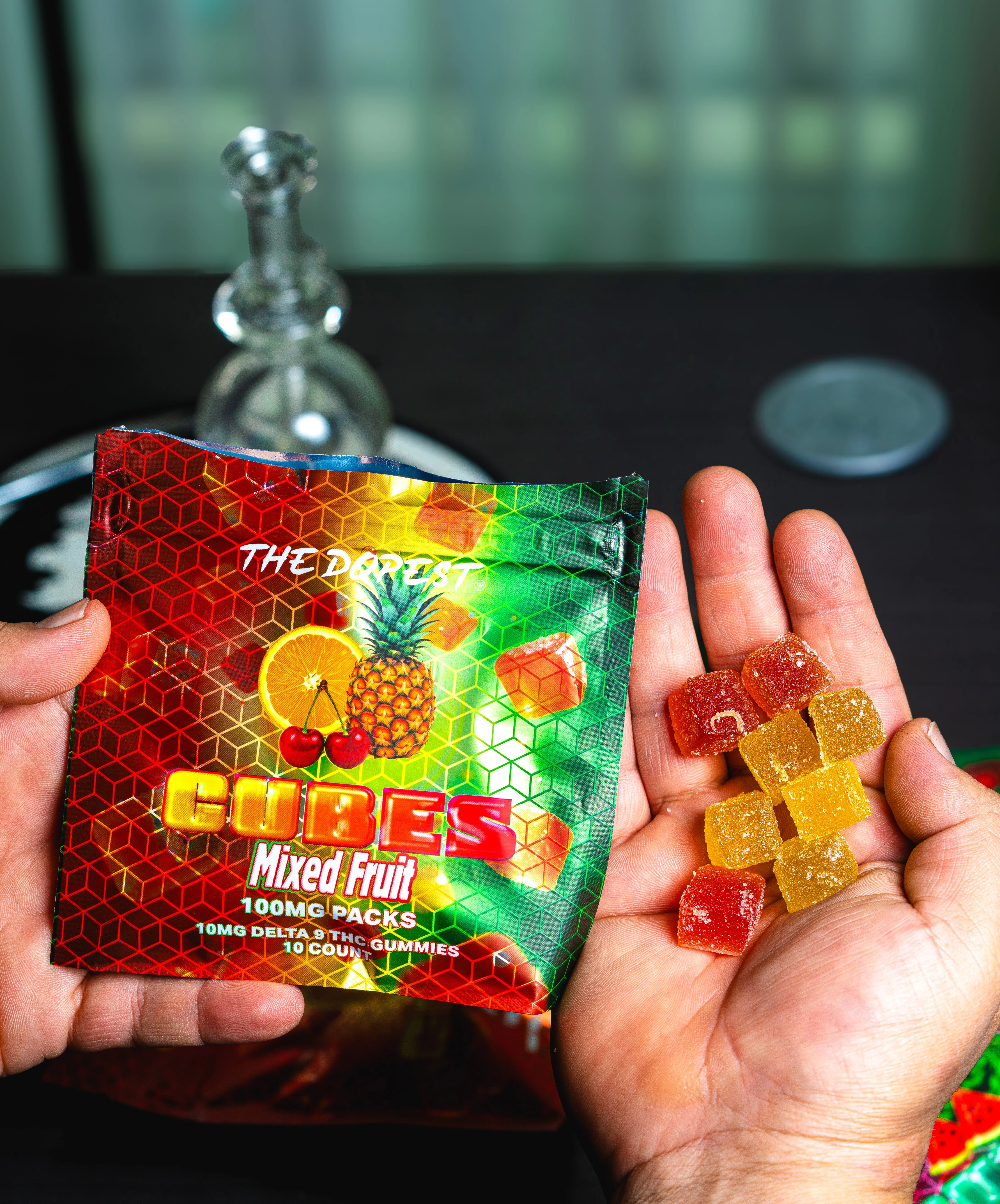 The Dopest Cubes: Mixed Fruit 100mg Delta 9 Gummies - Image 3